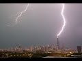 Lightning repeatedly strikes the Sears (Willis) Tower in Chicago - June 30, 2014