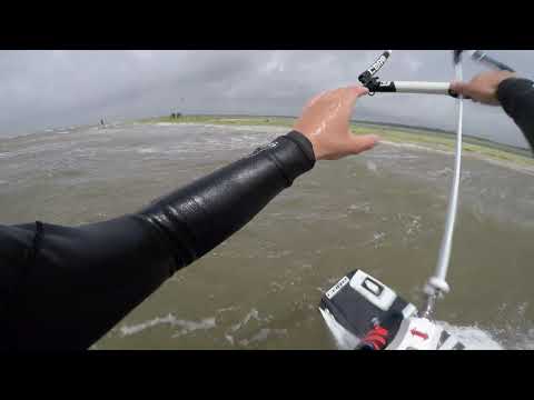 Kitesurfer jumps LAND GAP in 40 knots