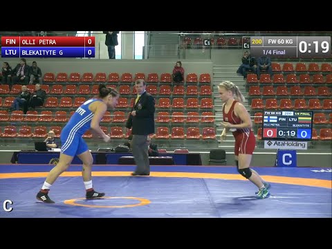 Quarterfinal FW - 60 kg: Petra OLLI (FIN) df. Giedre BLEKAITYTE (LTU) by TF, 10-0