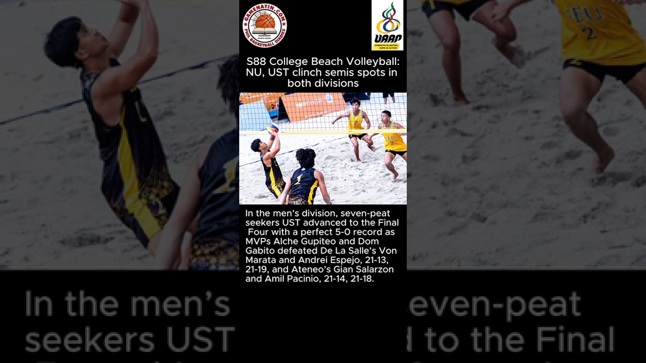 UAAP Beach Volleyball: NU, UST perfect in both college divisions