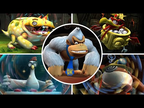 Donkey Kong Country Returns 4K - All Bosses with Super Kong