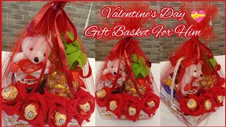 DIY Gift Basket For Him | Valentine's Day Gift Ideas 2021 | Valentine's Day Gift Basket For Him ❤️