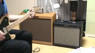 fender 57 twin amp & fender blues jr (amp sound test)