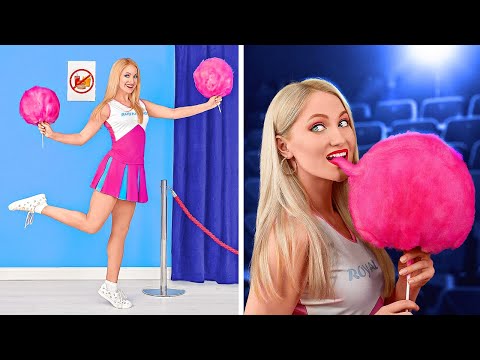 HOW TO SMUGGLE FOOD ANYWHERE || Cool Movie Snack Hacks by 123 GO!