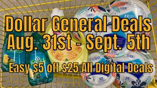 8/31 - 9/5/26 - Dollar General $5 off $25 Couponing Deals For All Week