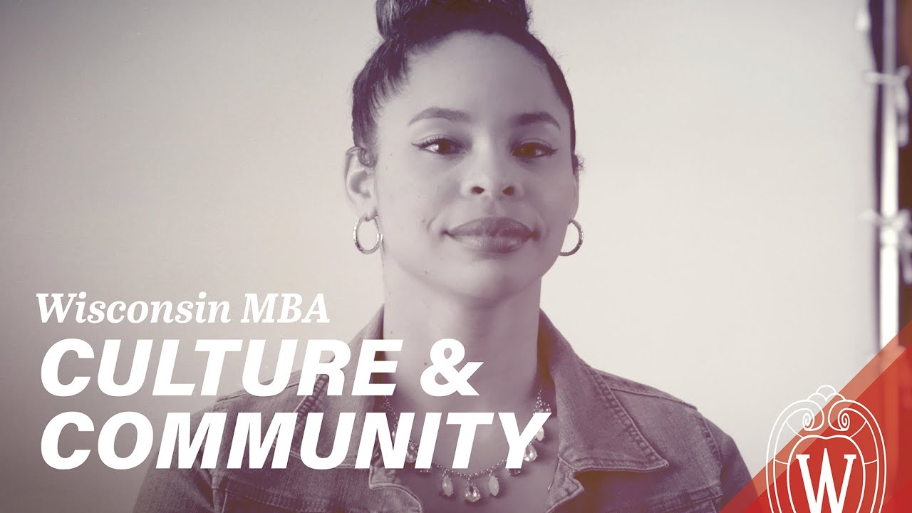 Alexis Parker with the title Wisconsin MBA Culture and Community at the bottom left corner