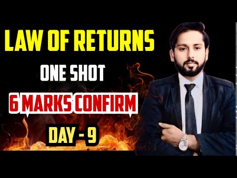 Laws of Returns | One Shot | ISC Economics Class 12 | laws of returns class 12 one shot |