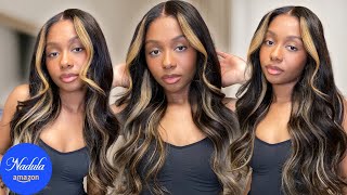 Butterscotch Highlight Color Wig 😍 Glueless 7x5 Bye Bye Knots Body Wave Wig | Ft. Nadula hair Amazon