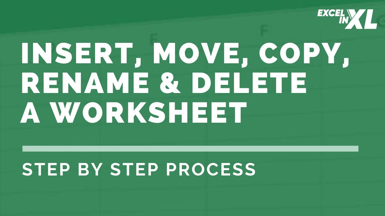 How to Insert, Move, Copy, Rename and Delete a Worksheet | Step by Step Process