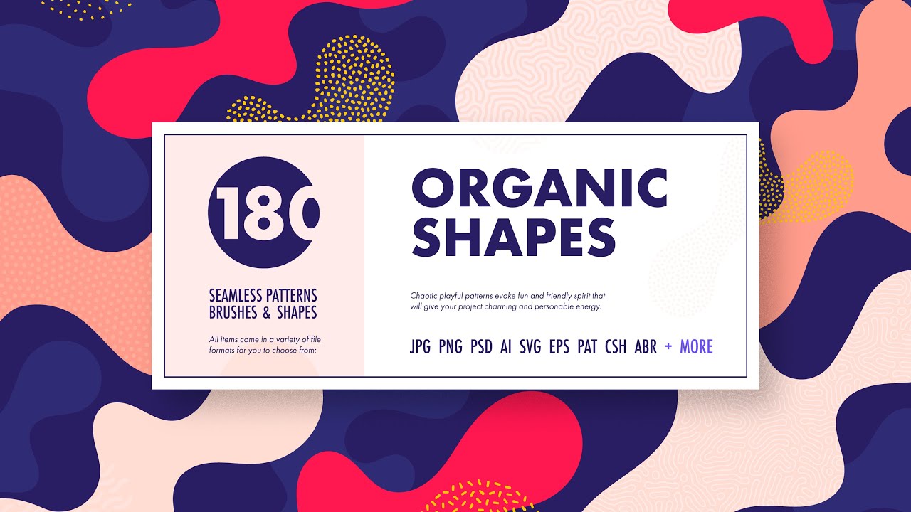 Organic shapes bundle – 180 seamless textures, brushes & design elements