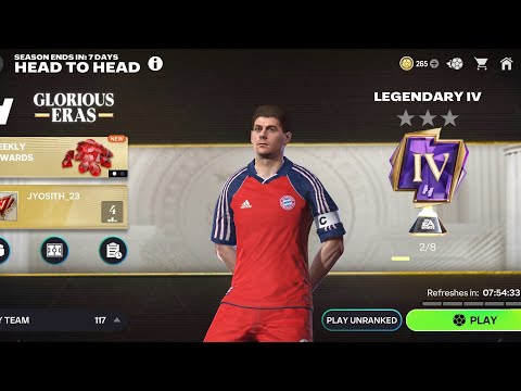 Playing h2h matches with my new account team 117 ovr
