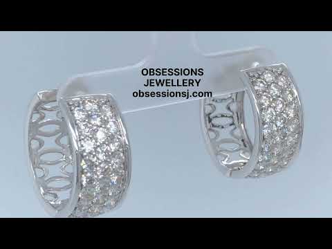 10K White Gold 4.00TDW Diamond  Exquisite Hoop Earrings