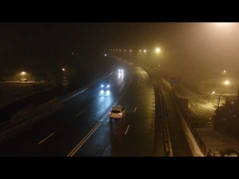 Turnov únor 2017 Silnice E442 I/35 most přes Jizeru