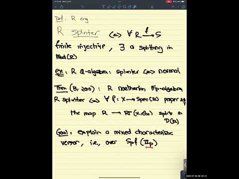 Bhargav Bhatt. "p-adic Hodge theory and algebraic geometry: a symbiotic relationship" (Lecture 1)