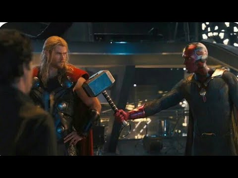 Visão levanta martelo de Thor Dublado HD [Vingadores Era de Ultron 2015]