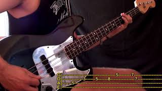 Skid Row - Into another/ bass cover - playalong with TABS