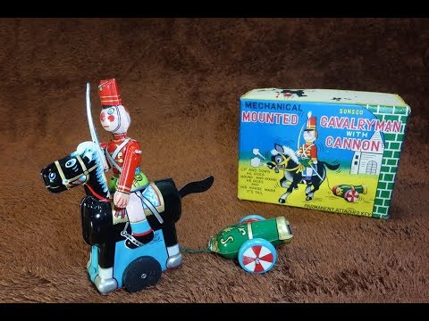 60s TPS Cavalryman Vintage Tin Wind up Toy