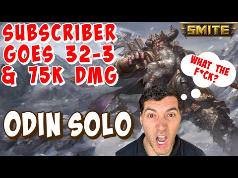 ODIN SOLO GAMEPLAY SMITE SEASON 9 - MY SUB DOES 75K DAMAGE & GET 32 KILLS!