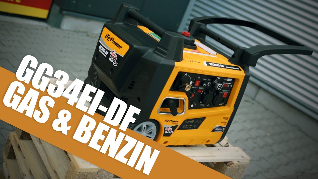 GAS & Benzin Inverter 3500W Stromerzeuger Mit E-Start 230V GG34Ei-DF Dual Fuel Ademax Stromaggregat