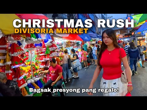 DIVISORIA MARKET CHRISTMAS RUSH SCENES in MANILA CITY, PHILIPPINES [4k] walking tour 