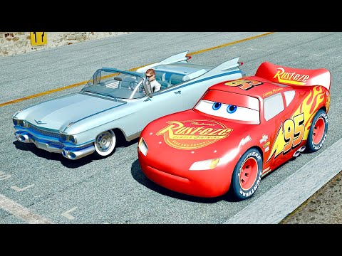 Lightning McQueen vs Cadillac Eldorado Biarritz at Top Gear Track