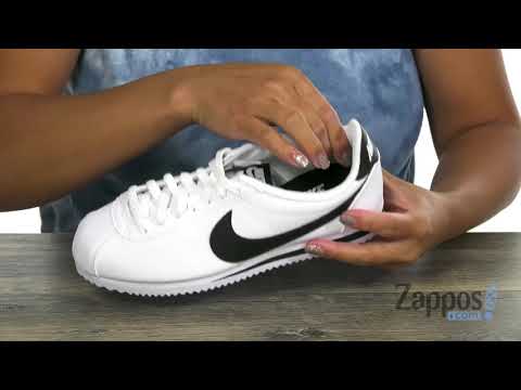 nike cortez leather trainers in white