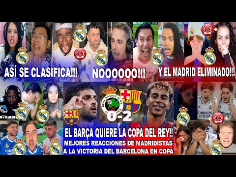 BEST REACTIONS FROM MADRID FANS TO RACING 0-2 BARCELONA - BARÇA QUALIFIED AND MADRID OUT!