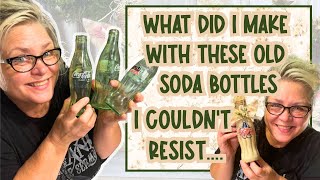 🤎🌿 OLD COLA SODA BOTTLES TURNED INTO VINTAGE SPRING DECOR!