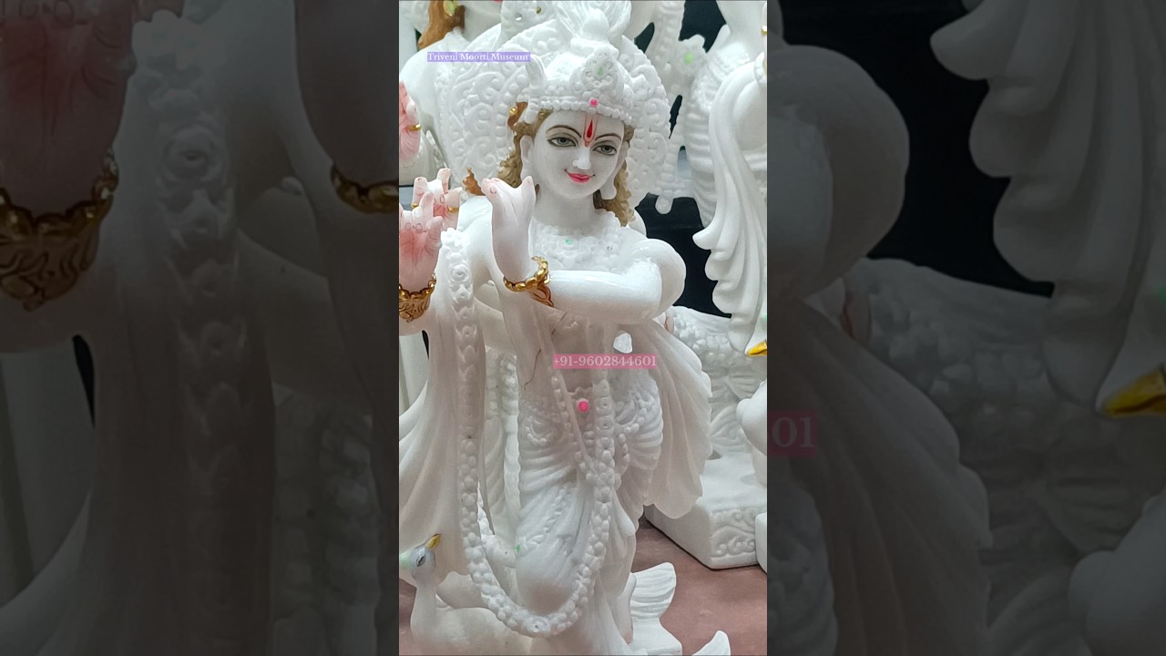 Buy Krishna Marble Murti | White Marble Krishna Murti | Radha Krishna Marble Statue | Radha Krishna