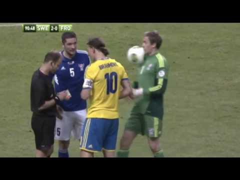 Ibrahimovic throws ball at keeper's face
