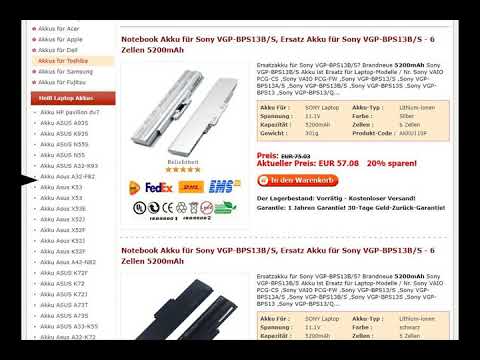 Notebook Akku für Sony VGP-BPS13B/S, Ersatz Akku für Sony VGP-BPS13B/S