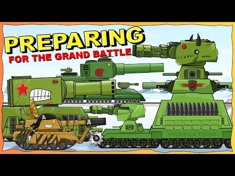 "Preparing for the Grand Battle"  Cartoons about tanks