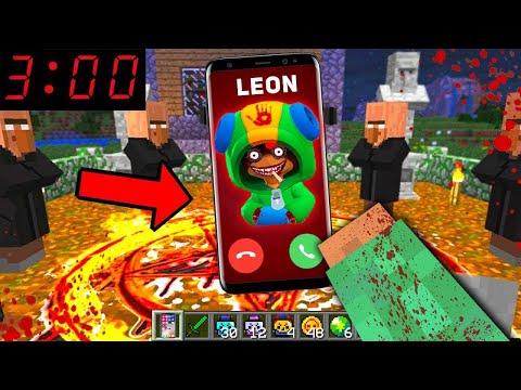 SCARY LEON CALLED ME AT 3:00 AM EXE FAMILY BRAWL STARS! SECRET BASE Hello Neighbor Mod minecraft