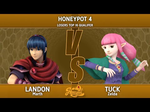 Honeypot 4 Losers Top 16 Qualifier - Landon  (Marth) Vs. Tuck (Zelda)