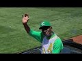 KC OAK Odom And Campaneris Throw Out First Pitch