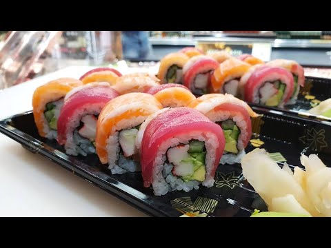 RAINBOW SUSHI ROLL | How To make Uramaki  Sushi Recipe