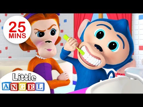 Non Non Brosse Tes Dents avec Bébé Singe | Comptines par Little Angel - Français