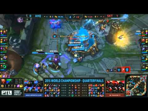 AHQ VS SKT Last Moment of Game 2 Quarterfinals Worlds 2015