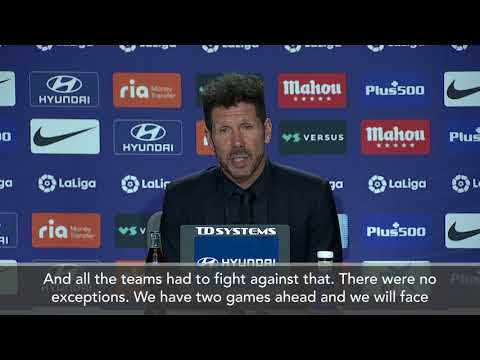 "We need a rest, it's been very very tough." - Atletico Madrid coach Simeone after crucial win.