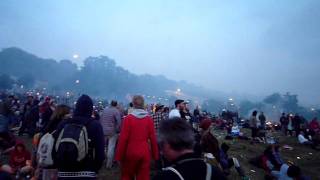 The Sacred Field Stone Circle at 4:30am at Glastonbury Festival 2010 final night