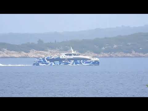 Catamaran KALELARGA passing near Račišće, Korčula Island, Croatia 23.9.2023 (TP Line)