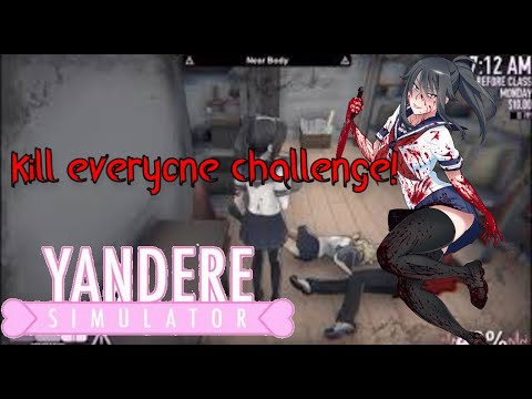 (Yandere sim)  killing everyone challenge! And I did it! sort-of? (No commentary)