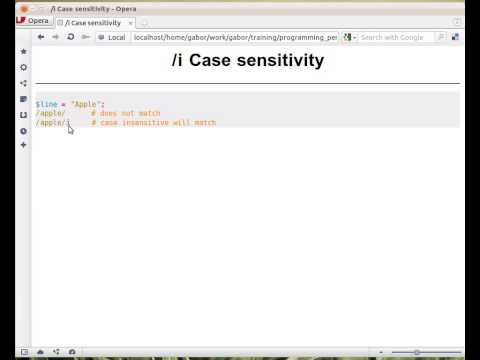 Beginner Perl Maven tutorial: 10.2 - case insensitive regexes