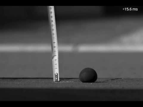 Ball bouncing in slow motion: Squash ball