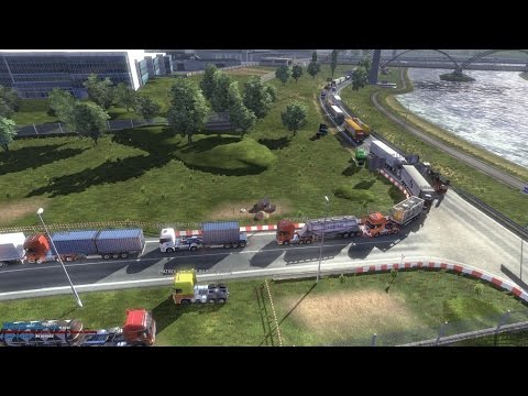 ETS 2 Multiplayer EXTREME 2-WAY TRAFFIC JAM at Rotterdam again!+TIMELAPSE