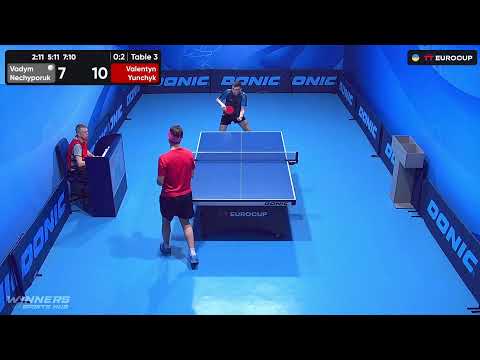 10:45 Vadym Nechyporuk - Valentyn Yunchyk 11.07.2023 TT Euro.Cup Ukraine Star. TABLE 3
