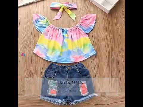 Cotton multicolor kids fancy tshirt and shorts