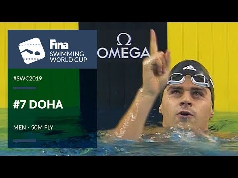 Плавание Michael Andrew wins Men's 50m Butterfly! | Day 3 Doha #SWC19 | FINA Swimming World Cup 2019