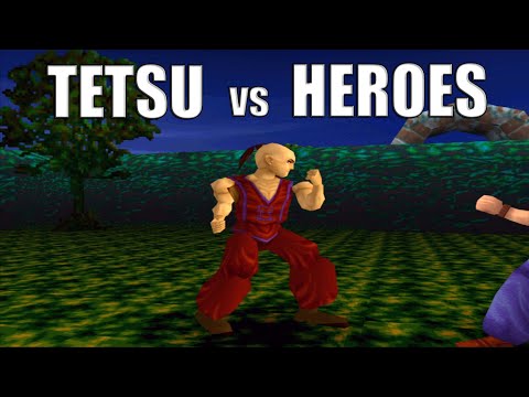 Legend of Legaia - Tetsu Attacks the Ra-Seru Heroes!