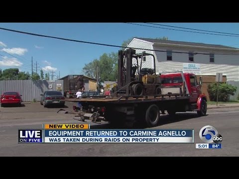 Equipment returned to Carmine Agnello